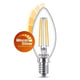 Philips bombilla LED E14 vela filamento regulable luz cálida 2.5W | 25W