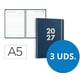 Pack 3 Agendas 2027 A5 espiral día vista | Azules oscuras
