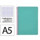 Cuaderno Espiral Cuarto | Cuadrícula 4mm | 90g | Tapa Dura | Turquesa