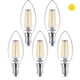 Pack x5: Bombilla Philips LED E14 | Filamento | Vela | Luz cálida | 4,3W