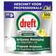 Dreft Professional Pastillas para lavavajillas aroma limón All in One | 100 cápsulas