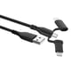 Cable USB Ewent | Adaptador Tipo C-MicroUSB-Lightning | 1M