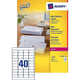 Avery L7654-100 etiquetas de dirección | 4000 etiquetas | 45,7 x 25,4 mm
