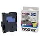 Cinta Brother TX-C51 texto negro sobre amarillo neón 24mm | BROTXC51