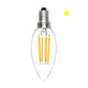 Bombilla LED E14 | Filamento | Vela | Luz cálida | 4W | 2800K-3200K