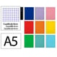Cuaderno Espiral A5 | Cuadrícula 4mm | 90g | Tapa Dura | Surtido de colores