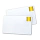Magicard CR80 Tarjetas PVC blancas con sello HoloPatch dorado | 500 unidades | BRAMA-322002