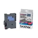 Cinta Brother TX-431 texto negro sobre rojo 12mm | BROTX431