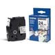 Brother TZN251 - 24 mm negro / blanco cinta no laminada (8 m) | BROTZN251