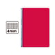 Cuaderno Espiral Folio | 80H | Cuadrícula 4mm | Tapa Blanda| 60gr | Rojo
