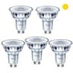 Pack x5: Bombilla Philips LED GU10 | Luz cálida | 4,6W | 2700K