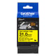 Brother HSe-661E cinta de tubo termocontraíble negro sobre amarillo 31 mm | BROHSE661E