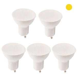 Pack x5: Bombilla LED GU10 | Luz cálida | 6W | 3000K