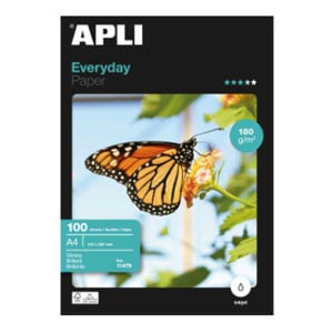 Apli Papel Fotográfico Brillo | A4 180 g 100 hojas