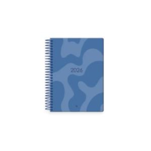 Agenda 2026 A5 espiral día vista azul