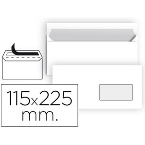 Sobres Americanos Blancos con ventana | 115x225mm | 25u.