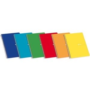 Enri Cuaderno Espiral Tapa Blanda Fº Liso 80 Hojas - Colores Surtidos