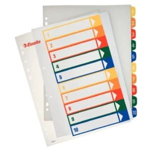 Esselte Índice de proyectos imprimible | A4 1-10 Multicolor