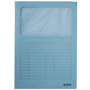 Carpeta dossier con ventana | Leitz | Cartón | A4 | Azul (100 unidades)