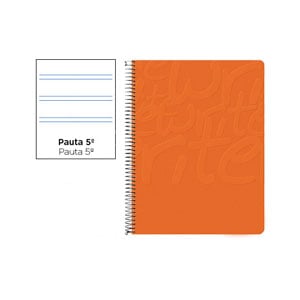 Cuaderno Espiral Folio | 80H | Pautado 2.5mm | Tapa Blanda | 60gr | Naranja