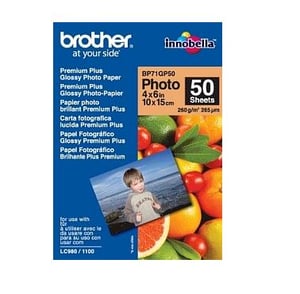 Brother BP71GP50 Papel Fotográfico Glossy Premium Plus | 10 x 15 cm 260 g 50 hojas