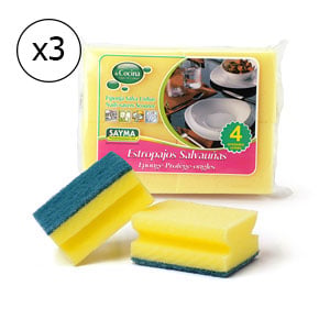 Pack x3: Estropajo salvauñas | 9x7x4,5 cm | 4 unidades
