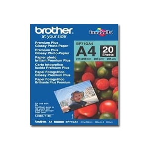 Brother BP71GA4 Papel Fotográfico Glossy Premium Plus | A4 260 g 20 hojas