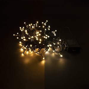 Luces de navidad 14,7 metros con pilas | Blanco extra cálido y blanco cálido | 192 luces LED con temporizador