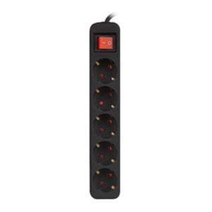 Regleta 5 tomas | Interruptor | 3M | Negro