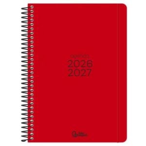 Agenda escolar A5 día | 2026 - 2027 | Rojo