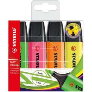 Pack: 4x Stabilo Boss 70 | Subrayadores fluorescentes