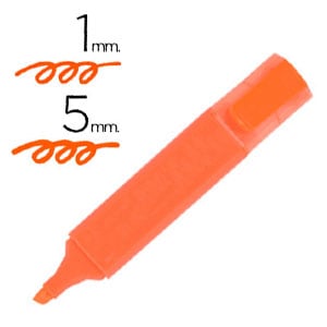Subrayador fluorescente | Punta biselada 5mm | Naranja